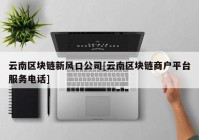 云南区块链新风口公司[云南区块链商户平台服务电话]