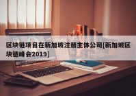 区块链项目在新加坡注册主体公司[新加坡区块链峰会2019]